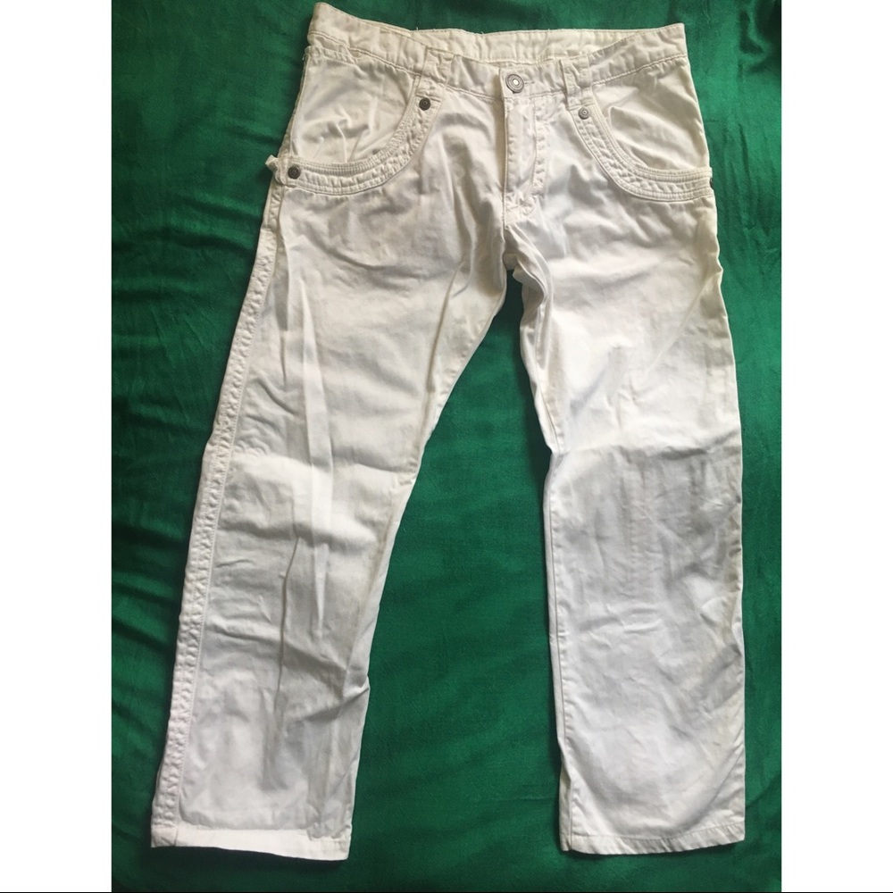 Gazzarrini Straight Leg White Denim Jeans Pants
